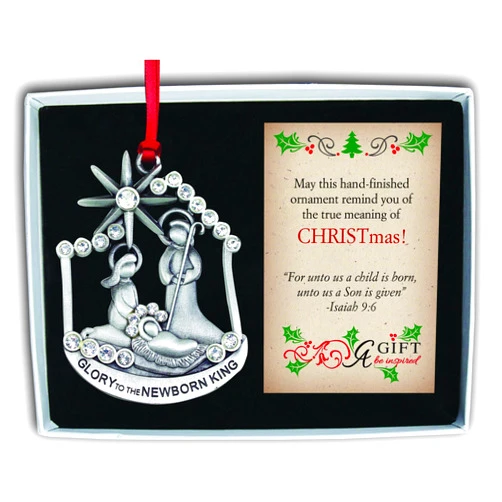 Cathedral Art King Nativity (Abbey & CA Gift) Glory to The Newborn Ornament (CO792)