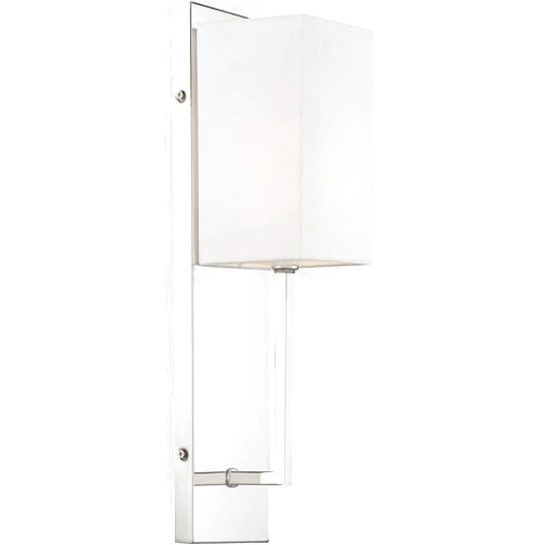 Nuvo Lighting 45923666933 One Light Wall Sconce, 1Lt, Polished Nickel Finish with White Linen Shade