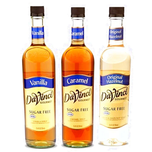 Fontana Coffee Roasters Da Vinci Sugar Free Syrup Variety 3 Pack of Vanilla, Caramel and Original Hazelnut 750mL each (25.4 FL Oz)