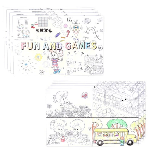 Gift Boutique 50 Kids Activity Place Mats Disposable Paper 11