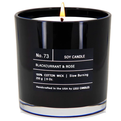 Lulu Candles | Blackcurrant & Rose | Smells Musky & Floral | Luxury Scented Soy Jar Candle | Hand Poured in The USA | Highly Scented Long Lasting (9 Oz.)
