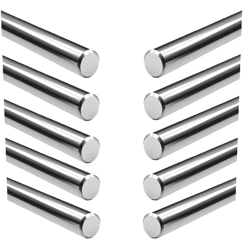 Coavoo 10Pcs 10mm x 1280mm Linear Rod, Coavoo Diameter 10mm Case Hardened Chrome Plated Smooth Linear Motion Rod Shaft Guide Rail - Metric h8 Tolerance L: 50.39 inch / 1280mm