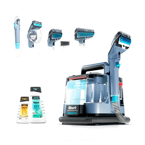 Shark Carpet Cleaner Machine, Portable Upholstery StainStriker, Spot, Odor & Stain Remover, 2 Carpet Cleaner Solutions, 4 Tools, Perfect for Pet Hair, Carpet, Area Rugs, Couches, Nordic Blue, PX202BRN