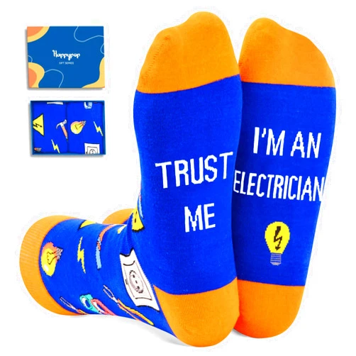 HAPPYPOP Gifts for Electrician Photographer Vet Tech - EMT Mechanic Trainer Driver Gifts Socks