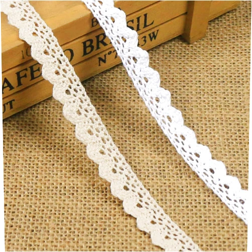 URIMPAVIDO 10 Yard Vintage Lace Ribbon Crochet Lace Trim Cotton Sewing Lace for DIY Craft Scrapbooking Gift Package Wrapping Bridal Wedding Decoration (White)