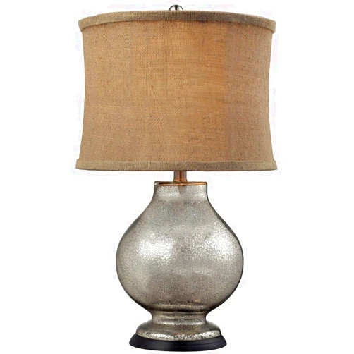 Diamond Elk Lighting D2239-LED Stonebrook LED Table Lamp in Antique Mercury Glass with Burlap Shade