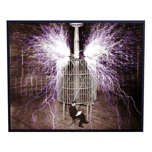 YELLOWBIRD ART & DESIGN Nikola Tesla Poster Print - 8X10 Wall Art Home Decor Vintage Photo - Unique Gift For Electrical Engineers, Science Fan, Scientist, Electrician