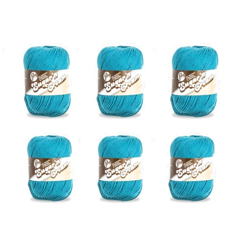 Lily Sugar'N Cream Super Size Teal Yarn - 6 Pack of 113g/4oz - Cotton - 4 Medium (Worsted) - 200 Yards - Knitting/Crochet