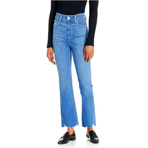 PAIGE Women's Claudine High Rise Flare Ankle Length in Empire Rowdy Hem