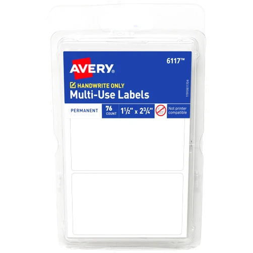 Avery Multi-Use Permanent Labels, 1.5