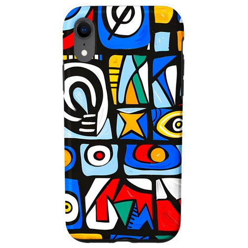 Modern Aesthetic Design Studio iPhone XR Adinkra Cubism Pattern Case