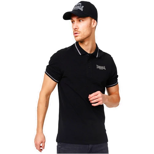 Lonsdale Men Polo Shirt Causton, Color:Black, Size:XL