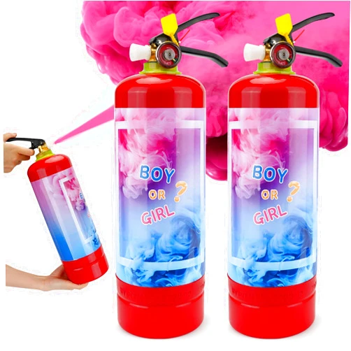 QIYVLOS Giant Gender Reveal Fire Extinguisher 2 Packs, Gender Reveal Ideas, Baby Girl Reveal Party Ideas for Gender Reveal Decorations with 2.3ib Powder (Pink)
