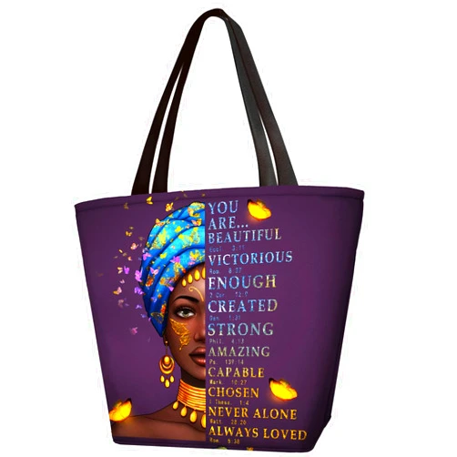 IAGM Afro Women Tote Bags African American Shoulder Bag Black Girl Magic Satchel Handbags For Shopping,Work,Grocery,Gym