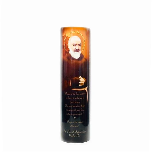THE SAINTS COLLECTION St Padre Pio, LED Flameless Devotional Prayer Candle