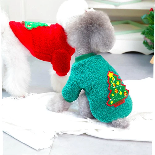 AOOF Dog Clothes Autumn and Winter Clothes, pet Clothes, New Teddy Small Dog pet Clothes, Winter Christmas Tree Sweater, The Best Gift for pet Christmas L 21 Christmas Tree Sweater - Green 21 Christmas Tree Sweater - Green Large