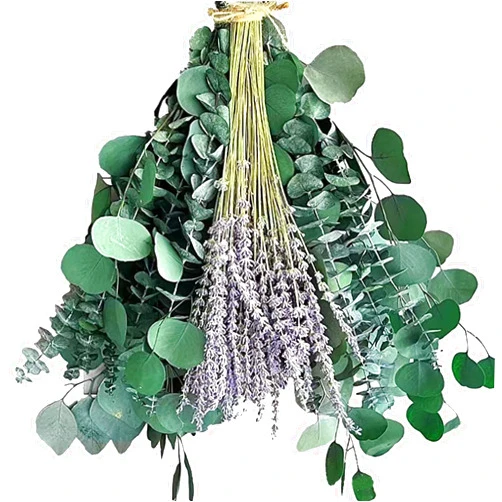 Fangange Dried Eucalyptus & Lavender Flowers Bundles for Shower,17''Real Eucalyptus Leaves Home Decor,Eucalyptus for Bathroom Decor,Wedding,Vase Filler