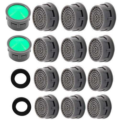Litoexpe 20 Pack Faucet Aerator, Faucet Flow Restrictor with Washers Replacement Parts Insert Sink Aerator for Bathroom or Kitchen, (Green, 2.2 GPM)