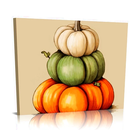 BYNIUA Roxbury Row Fall Decorations for Home, Interchangeable Holiday Decor, Pumpkin Decor and Flower Market Poster, Thanksgiving or Hallowen Decor, Flower Market Poster (2-Sided Unframed 12x16) 16x12in