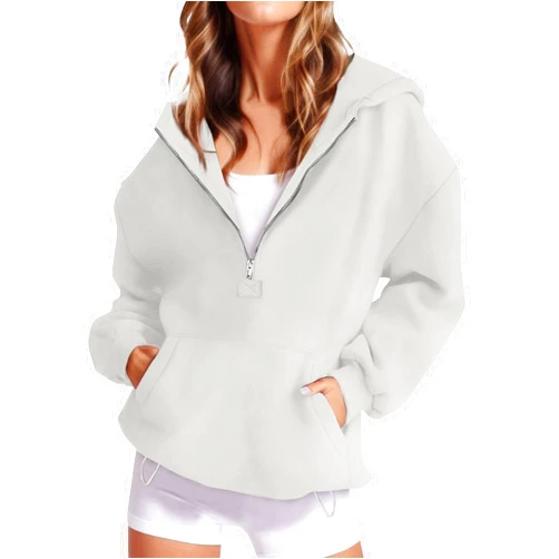 Generic Zip Up Hoodies For Women Fall Fashion 2024 Oversized Y2K Hoddie Womens Clothes Outfits Trendy 1/4 Zipper Sweatshirts