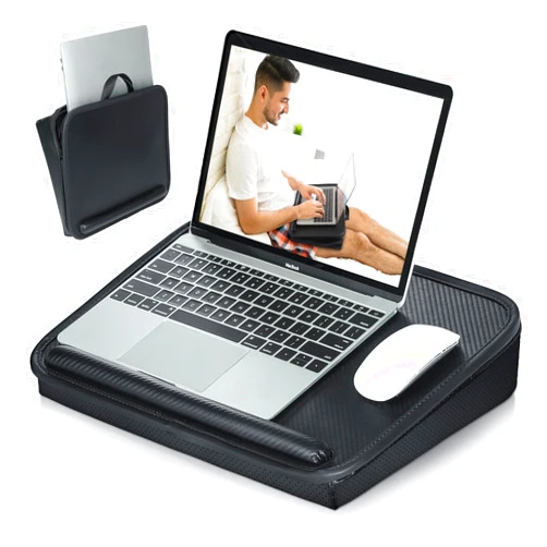 Allinside Laptop Lap Desk with Cushion, Comfortable Lap Desk for Laptop and Tablet PC, Portable Laptop Desk Stand, Lightweight Laptop Storage Bag with Handle, Fits up to 16.2in, Black