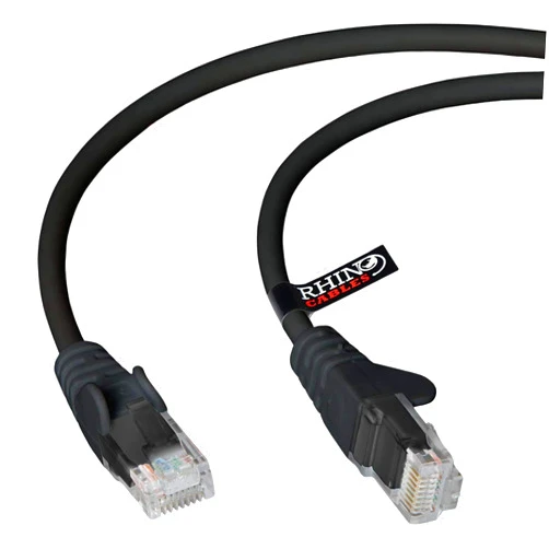 Rhinocables CAT 5e High-Speed Ethernet Cable - Reliable LAN Network RJ45 Cable for Fast Internet & Data Transfer | Durable WiFi Broadband Cable for Gaming & Streaming (130ft, Black)