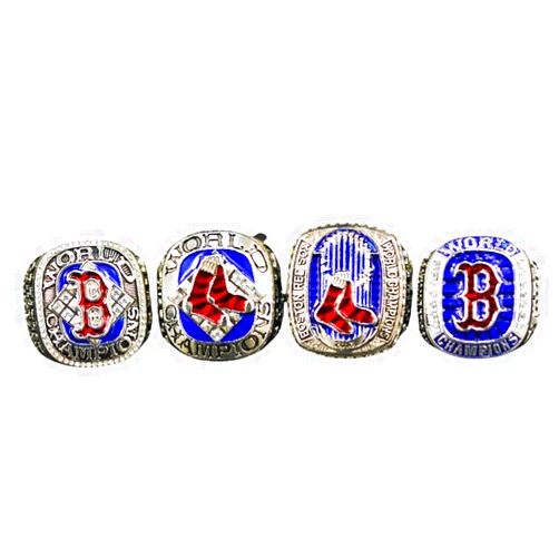 JOSLIFE Baseball 2004 2007 Red 2013 2018 'Sox World Championship Rings - Sports Fan Ideal Gift Tribute with Golden Glow Rings in Sandalwood Box Men Women, sliver/ blue, Red2024Sox4