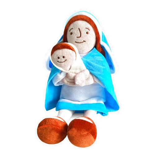 Pernfecx 13 Inch Virgin Mary Plush Doll, Mother Mary Holding Baby Jesus Stuffed Plushie Toys, Christians Stuff Religious Baptism Toys, Christmas Easter Gift for Kids Boys Grils and Home Decoration
