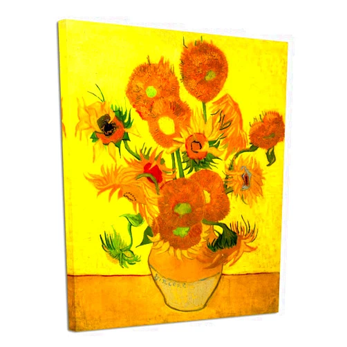 Wieco Art Large Modern Abstract Flowers Giclee Canvas Prints Artwork Vase with Fifteen Sunflowers by Van Gogh Oil Paintings Reproduction Pictures on Canvas Wall Art