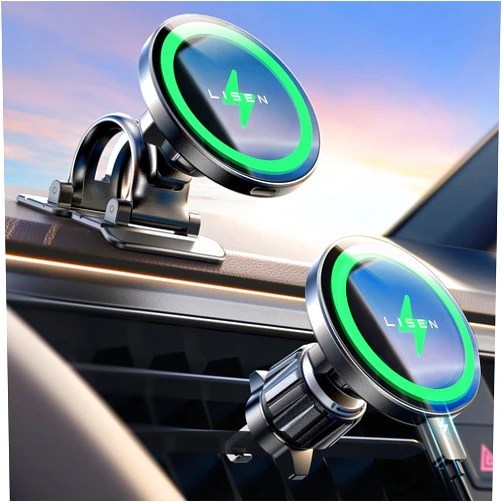 LISEN for 15W MagSafe Car Mount Charger,iPhone Magnetic Wireless Car Charger,MagSafe Charger for iPhone 16 Pro Max Accessories Fits iPhone 16 15 14 13 12,Samsung with MagSafe Case,Gifts for Men