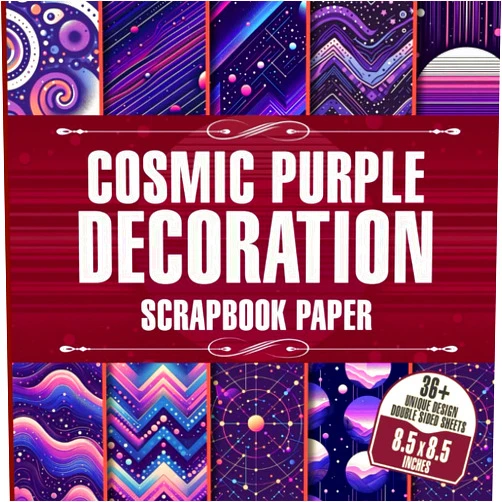 Deborah Marshall Cosmic Purple Decoration Scrapbook Paper: 36 Stunning Space-Themed Pages for Crafting, Journaling, Scrapbooking, and DIY Projects