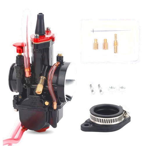 MINSTAR PWK Carburetor 21 24 26 28 30 32 34mm Racing Carb Universal For 2T 4T Engine Dirt Bike Motocross Motorcycle Scooter ATV Quad Go Kart (30 MM)