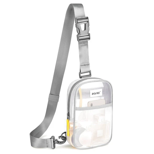 G4Free Clear Sling Bag Stadium Approved, Clear Fanny Pack Crossbody Mesh Bag for Women, Lightweight for Travel or Concerts