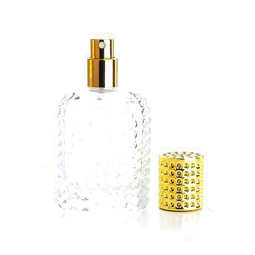 Enslz 50ml Refillable Clear Glass Luxury Spray Perfume Bottle Empty Atomizer Bottle Makeup Tool 2pcs free Funnel Filler