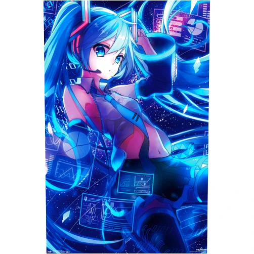 Trends International Hatsune Miku - Screens Wall Poster, 22.375