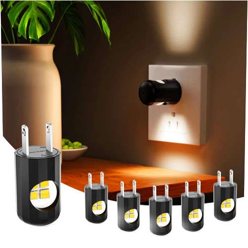 TSEXES 6 Pack LED Night Lights with Dusk to Dawn Sensor, 3000K Soft White, Plug in Wall Night Lights for Kids, Kitchen, Hallway, Bathroom, Bedroom,Non-Dimmable