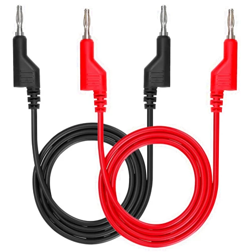 Sumnacon 2Pcs Banana to Banana Plug Test Leads - Stackable 4MM Banana Plug Test Cables, Multimeter Clip Wires for Electrical Testing 1000V/15A