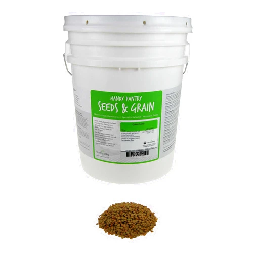 Handy Pantry Organic Dried Green Lentil Sprouting Seed: 35 Lb - Dry Lentils for Planting Garden Seeds, Soup, Cooking or Sprout Salad, Sprouts