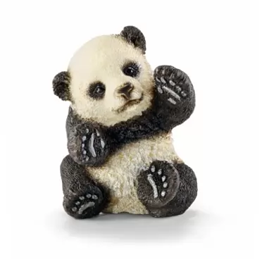 Schleich Wild Life Panda Cub Playing Educational Figurine for Kids Ages 3-8, black/white