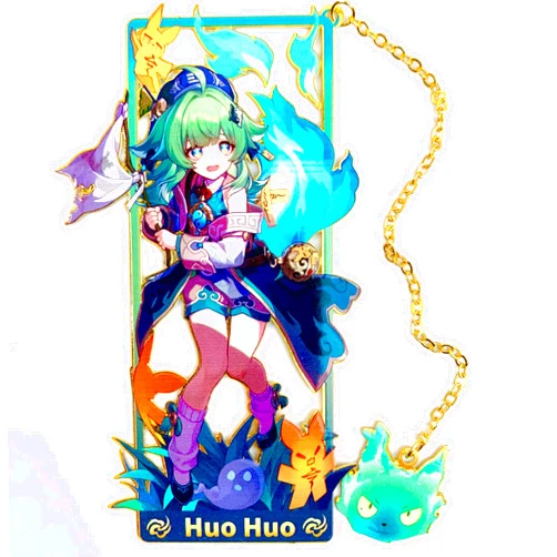 Zllada Honkai Star Rail Huohuo Metal Bookmark - Anime Figure Merch with 3D Display Box - Birthday Gifts for Fans Friends Gamer Book Lovers - Zllada