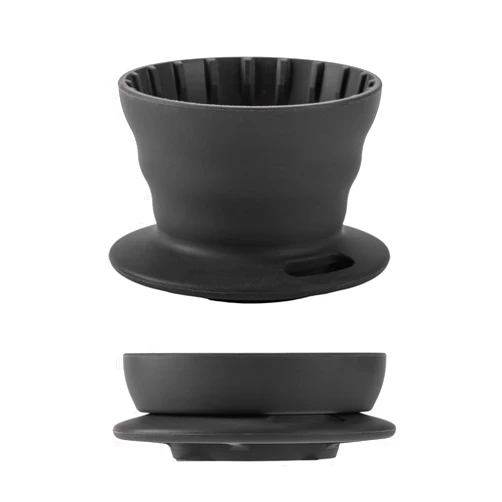 Vandroop Collapsible Coffee Dripper, Portable Basket Pour Over Coffee Maker, Silicone Reusable Single Cup Maker(1-2 Cup) (Gray)