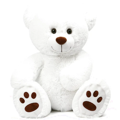 LotFancy Teddy Bear Stuffed Animal, 20 inch, White Teddy Bear Plush Toy, Cute Face with Big Footprints, Plushies Gifts for Girls, Girlfriend, Wife on Birthday, Easter Decoration
