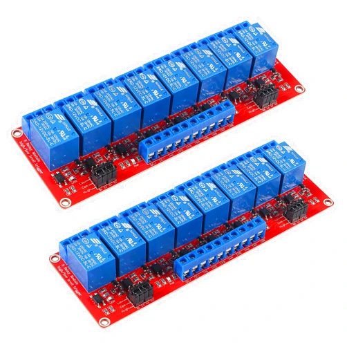 QCCAN 2PCS DC 12V 8 Channel Relay Module with Optocoupler Isolated Support High and Low Level Trigger 8 Ways Relay Switch Module (12V)