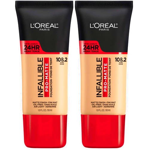 L'Oreal Paris Cosmetics Makeup Infallible Pro-Matte Liquid Longwear Foundation, Sand, 1 fl oz (Pack of 2)
