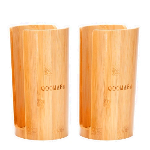 QOOMABA Mason Jar Lid Organizer (2pcs), Mason Jar Lid Storage Made of Bamboo,Fit Perfectly,Stackable Steady, Suitable for Mason Lids/Canning Lids/Bamboo Lids