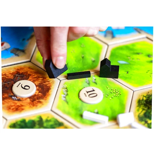 Generic Settlers of Catan Compatible Replacement Board Game Pieces - Black Color
