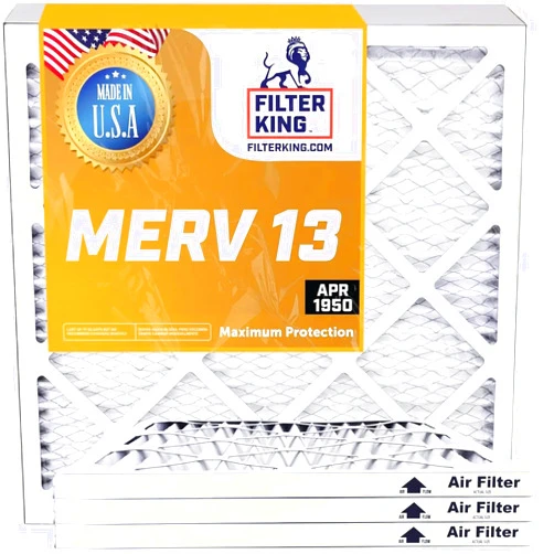 Filter King 8x20x1 Air Filter | 6-PACK | MERV 13 HVAC Pleated A/C Furnace Filters | MADE IN USA | Actual Size: 8 x 20 x .75