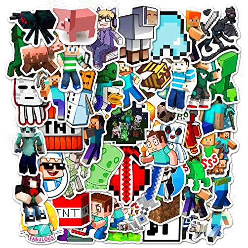 Nertpow Minecraft Stickers Decals 50 Pack Video Game Theme Funny Stickers for Minecraft Lovers Best Gift