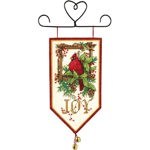 Dimensions Needlecrafts 8822 Counted Cross Stitch, Cardinal Joy Mini Banner