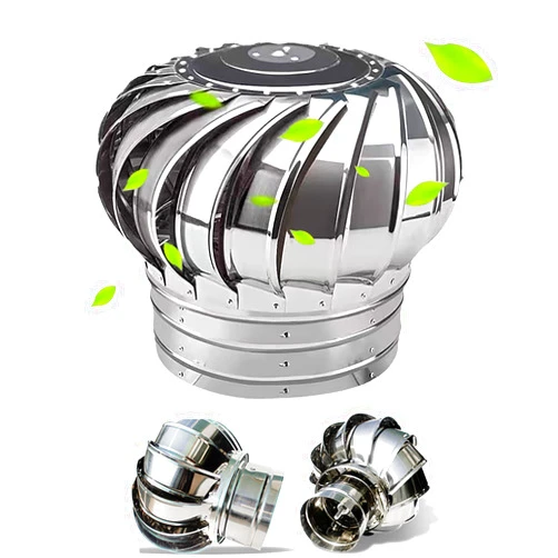 BQFAFA Roof Turbine Vents, Roof Wind Turbine Cap Vent Round, Galvanized Turbines Stainless Steel Wind Turbine Ventilator for Roof Rotating Chimney Cap for Houses Factory Attic Farm,160mm